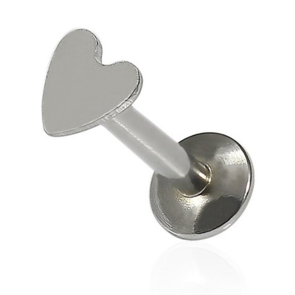 NEW 16 Gauge Heart Labret Cartilage Earring Helix Conch Tragus